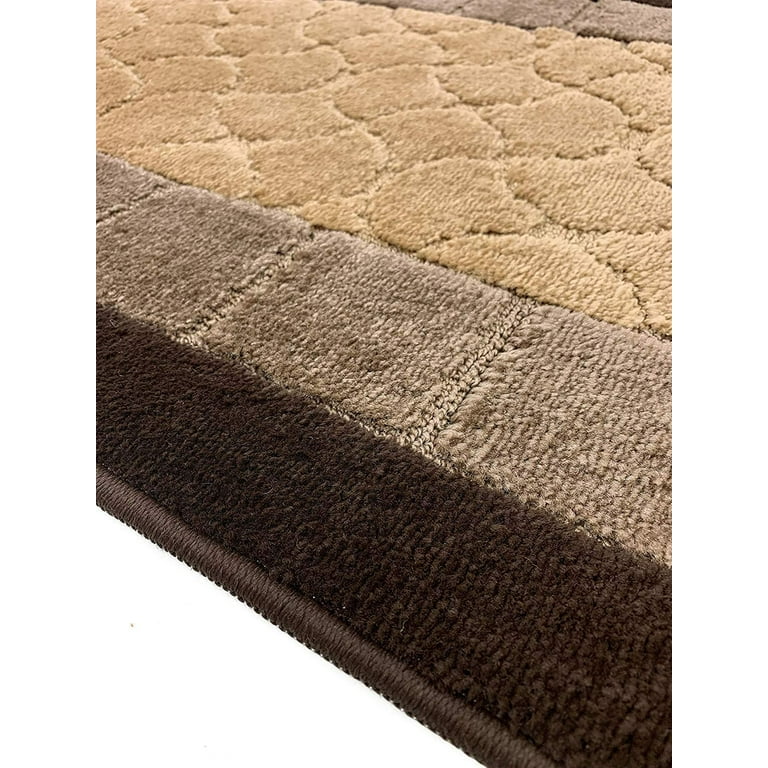 Custom Size Brown Beige Runner Rug Geometric Volley Dessign Cut to Size  Roll Runner Rug 36 Inch Wide Pick Your Own Length by Feet