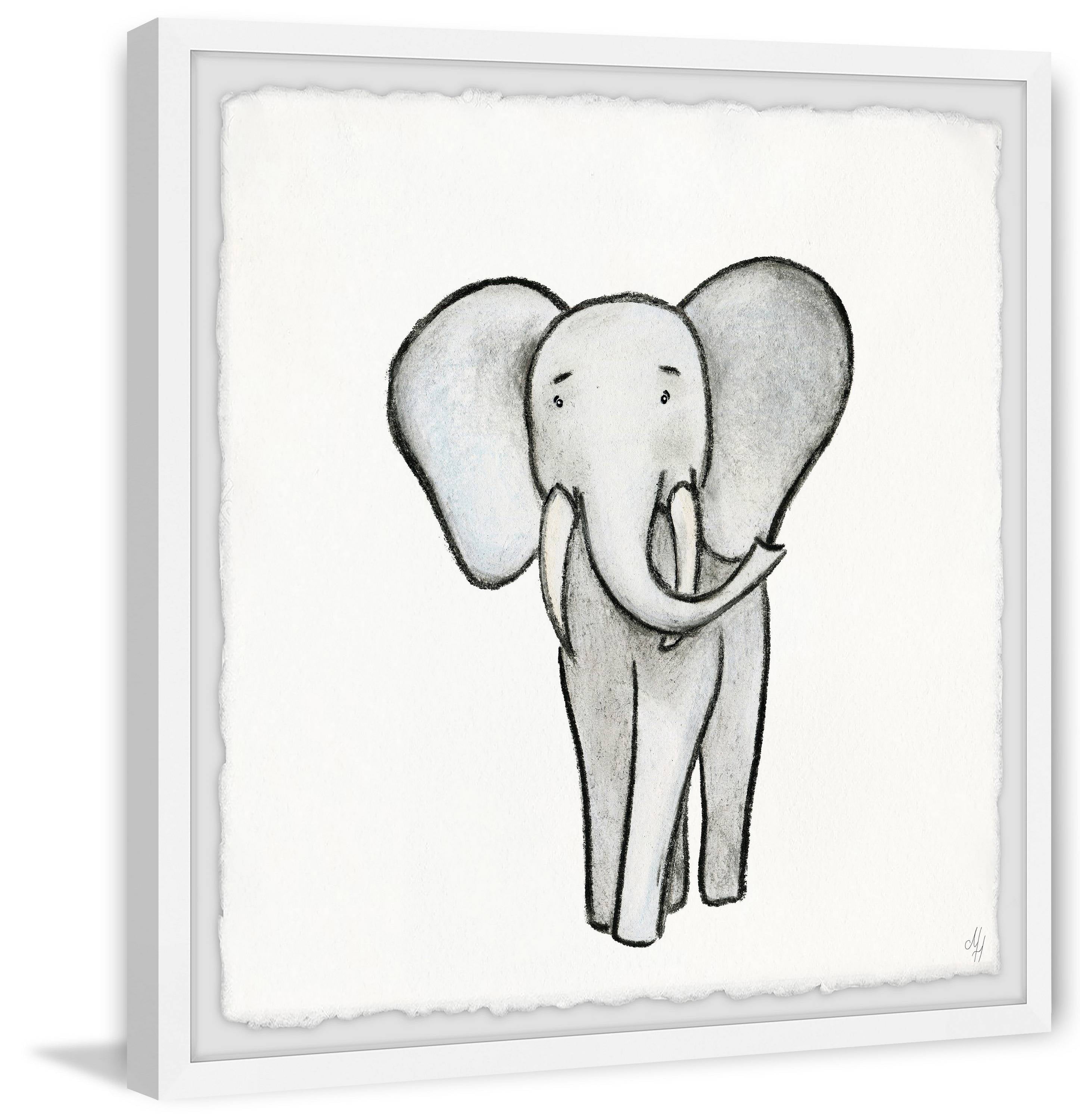 Marmont Hill Walking Elephant Framed Wall Art
