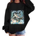 thumbnail image 2 of Likimi Child Toddler Girls Sweatshirts Animal Print Crew Neck Sweatshirt For Girls Long Sleeve Everyday Wear Comfortable Pullover Size 7-8 Years, 2 of 4