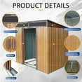 thumbnail image 5 of CarButler 6x5ft Metal Outdoor Storage Shed with Transparent Plateand and Lockable Sliding Doors for Garden Backyard Patio Coffee, 5 of 7
