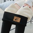 thumbnail image 1 of Womens' Warm Legging Tummy Control Fashion Color Printed Plush Leggings Elastic Pants On Clearance, 1 of 5