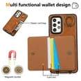 thumbnail image 3 of ELEHOLD Case for Samsung Galaxy A35, Zipper Leather Wallet Case with Card Holder Stand,Brown, 3 of 6