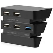 5-Port USB Hub for PS4 Pro, 2.0 & 3.0 Expansion Hub Controller Adapter for PS4 Playstation, Connected with Keyboard,