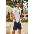 thumbnail image 5 of COOFANDY Mens Casual Shorts Cotton Elastic Waist Drawstring Shorts Lightweight Summer Beach Shorts, 5 of 6