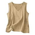 thumbnail image 4 of Fgnfyis Girls T Shirts Summer Sleeveless V-Neck Casual Beach Blend Comfortable Basic Tee for Kids Girls Tank Tops Khaki_002 7-8 Years, 4 of 4