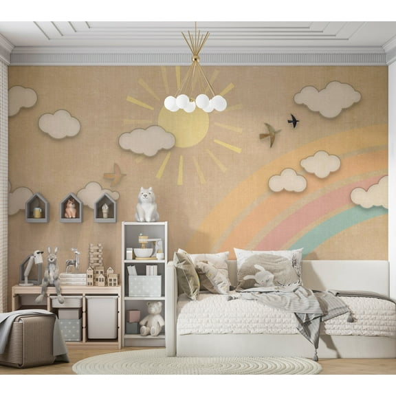 Kids Wallpaper Wall Mural - Aesthetic Rainbow Day