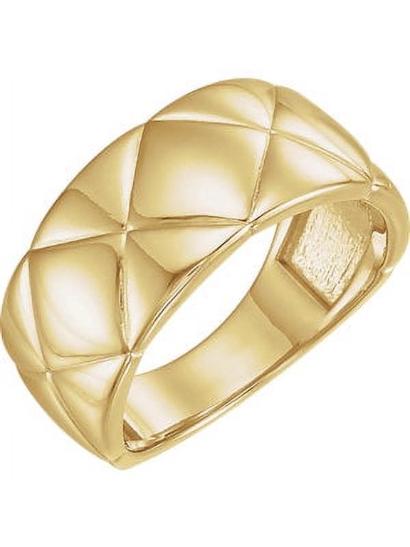 14K Yellow Gold Quilted Ring Size 7