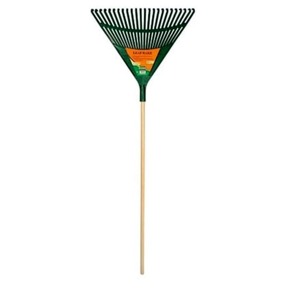 UnionTools 66.75 in. 24 Tine Poly Leaf Rake Wood Handle