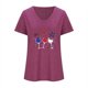 thumbnail image 2 of Camisetas de Cuello Redondo Impreso Gradiente de las Mujeres, Manga Corta Casual Top para el Uso Diario, 2 of 5