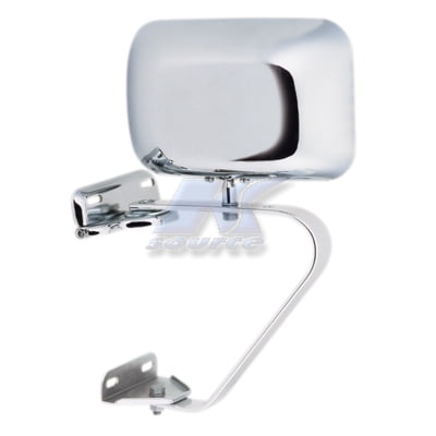 K-Source Exterior Mirror H3721 Aftermarket Replacement; Single; Chrome; Manual; Foldaway; Without Heated Mirrors; Without Turn Signal Indicators; With Brackets