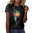 thumbnail image 1 of PMUYBHF T-Shirt Décontracté Mode Femme Col Rond Manches Courtes Imprimé Couleur 1164 TG, 1 of 4