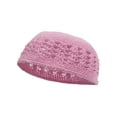thumbnail image 1 of Knitted Head Beanie Hand Crocheted, Pink, 1 of 1