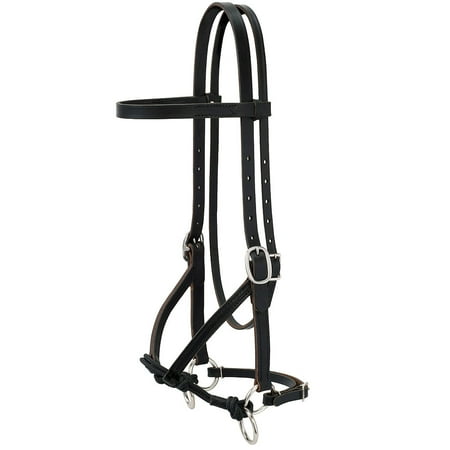 3/4 INCH WEAVER JUSTIN DUNN BITLESS DURABLE HORSE LEATHER BRIDLE BLACK