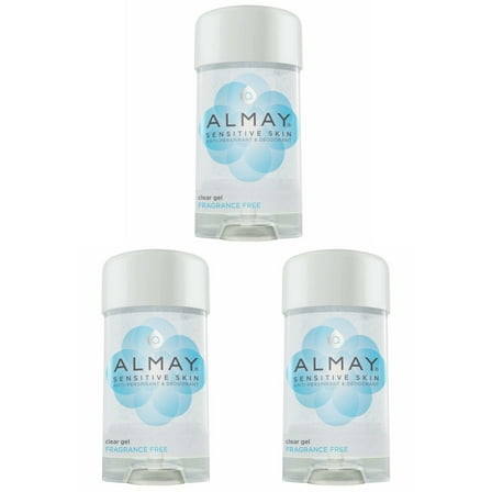 Almay Anti-Perspirant & Deodorant Fragrance Free Clear Gel, 2.25 oz (Pack of 3)