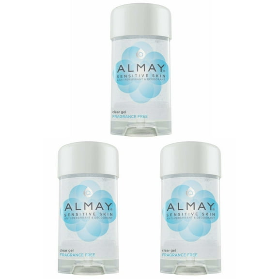 Almay Anti-Perspirant & Deodorant Fragrance Free Clear Gel, 2.25 oz (Pack of 3)