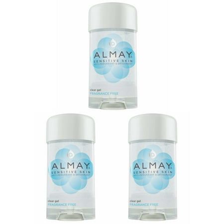 3 Pack Almay Anti-Perspirant - Deodorant Fragrance Free Clear Gel 2.25 oz