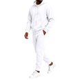 thumbnail image 3 of CCRFTGI Mens 2 Piece Tracksuit Casual Athletic Zipper Long Sleeve Pullover Joggers Fall Fashion Gym Workout Tracksuits White L, 3 of 6