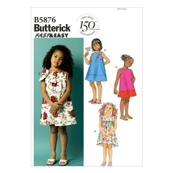 BUTTERICK PATTERNS B5876 Toddlers Children s Dress Sewing Templates Size CCB