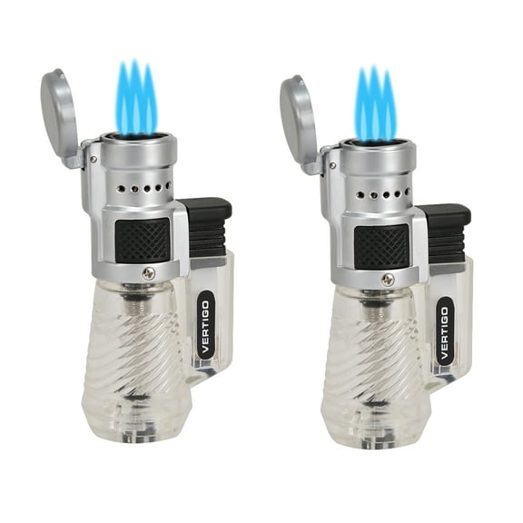 Vertigo Cyclone Triple Torch Lighter - Clear - 2 Pack