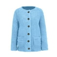 thumbnail image 4 of Liquidation d'Hiver Cardigans pour Femmes Manches Longues Manteau Ample Cardigan Chandail Uni, 4 of 6