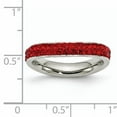 thumbnail image 5 of Chisel Stainless Steel 4mm Polished Red Crystal Ring, 5 of 6