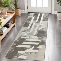2x6 FT Kitchen Runner Rugs Non Skid Washable, Faux Wool Rug Runners for Hallways Bathroom Carpet Runner, Soft Indoor Modern Floor Rug for Entryway Laundry Room