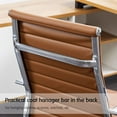 thumbnail image 6 of Home Office Chair Ribbed, Modern Leather Conference Room Chairs, High Back Executive Computer Chair, Ergonomic Office Desk Chair, Adjustable Swivel Chair with Arms (Brown), 6 of 15