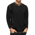 thumbnail image 2 of Thrilos Sweatshirts for Men Henley Casual Long Sleeve Shirts Lightweight Front Placket Fit T Shirts, 2 of 7