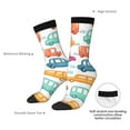 thumbnail image 4 of Vsdgher Doodle Cars Crew Socks for Men & Women, Breathable Casual Athletic Ankle Socks, 4 of 6