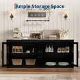 thumbnail image 4 of 70.8" Sideboard Buffet Cabinet with Storage, Sideboard Buffet Table Mid Century Modern Accent Cabinet with 4 Doors, Wood Coffee Bar Cabinet Media Console Credenza for Living Room, Kitchen, Hallway, 4 of 9