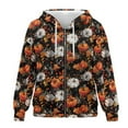 thumbnail image 4 of FOR U DESIGNS Thanksgiving Zipper Hoodies for Women Oversized Hoodie Size M Pumpkin Activewear Tops for Women Long Sleeve Down-Shoulder Collar Hooded Sportswear Fall, 4 of 7