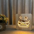 thumbnail image 1 of Luz de noche de motocicleta para niños Lámpara 3d de madera Luces de madera creativas Luces decorativas simples Patrón de talla de madera 3d Luz de noche LED, 1 of 5