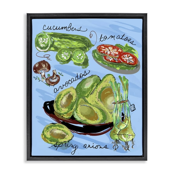 Stupell Industries Rustic Lodge Fresh Produce Collection Black Floating Frame Canvas Art, 17 x 21, by Susan Lugar