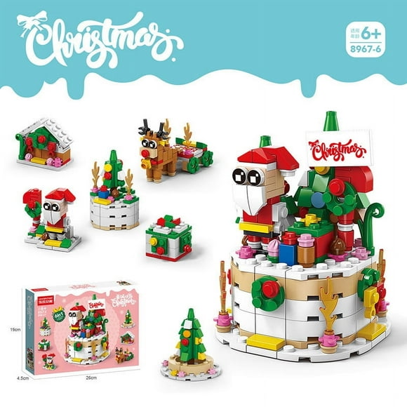 Compatible con bloques de construcción Lego, pequeñas partículas navideñas, juguetes para niños, regalo de cumpleaños de Papá Noel, decoración, árbol de Navidad