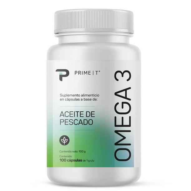 Primetech Omega 3 de Aceite de Pescado, 100 Cápsulas. Aporta 330mg EPA y 230mg DHA, ácidos grasos de alta pureza para la salud que el cuerpo necesita para muchas de sus funciones