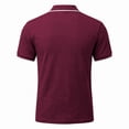 thumbnail image 6 of Men'S Textured Knit Half Zip Collared Short Sleeve Polo Shirt Retro Casual Tops For Summer Daily Wear And Golf Sports,Wine,XXXL, 6 of 6
