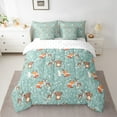 thumbnail image 2 of Castle Fairy Fox Deer Bear Rabbit 7-Piece Bedding Comforter Set,Cute Animal King Bedding Sets,Chic Flower Ultra Soft Bed Sheets,Super Cozy Cartoon Room Decor,Reversible, 2 of 8