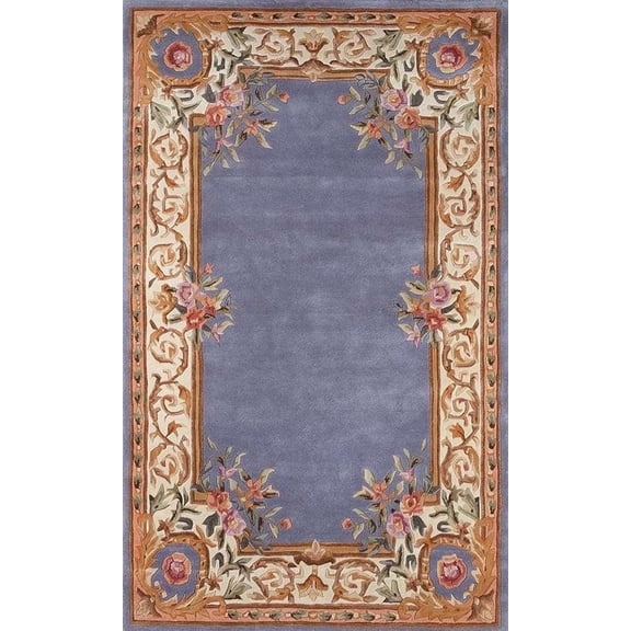 Hand Tufted Traditional Wool Area Rug - 100% New Zealand Wool Carpet for Bedroom, Dining Room, and Luxurious Home Décor ( Lavender_9X12)