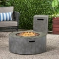 thumbnail image 6 of GDF Studio Jasmine Outdoor 40,000 BTU Iron Circular Fire Pit with Tank Holder, Concrete Finish, 6 of 12