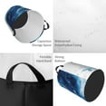 thumbnail image 2 of Picia Blue White Fluid Art Pattern Large Laundry Basket, Waterproof, Freestanding Laundry Hamper, Collapsible Tall Clothes Hamper with Extended Handles-Medium, 2 of 6