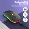 thumbnail image 2 of Souris Sans Fil LED, Souris Rechargeable Mince Silencieuse 2.4G Portable Mobile Optique pour Bureau avec Récepteur USB, 3 DPI Réglables pour Ordinateur Portable, PC, Ordinateur Portable, Ordinateur, MacBook (Noir), 2 of 6