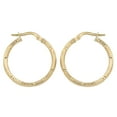 thumbnail image 2 of KoolJewelry 10k Yellow Gold 2x20mm Textured Round Hoop Earrings, 2 of 4