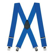 Suspender Store 42 IN 2 Inch Wide Construction Clip Suspenders - ROYAL BLUE Blue 0-42-ROYA2-2-N