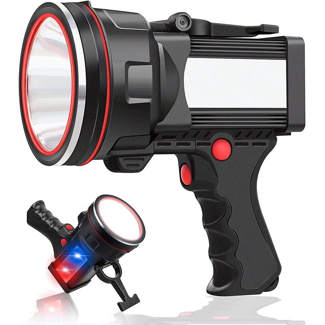 Antorcha LED, Super Power 12800mah Batería recargable 10000 lúmenes Luz portátil para acampar, 5 modos de iluminación, Antorcha impermeable Ipx4 para pesca, Camping. Afortunado Sencillez