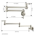 thumbnail image 5 of Wowow Wall Mounted Pot Filler with 2-Handles Double Joint Swing Arm in Polished Nickel, 5 of 5