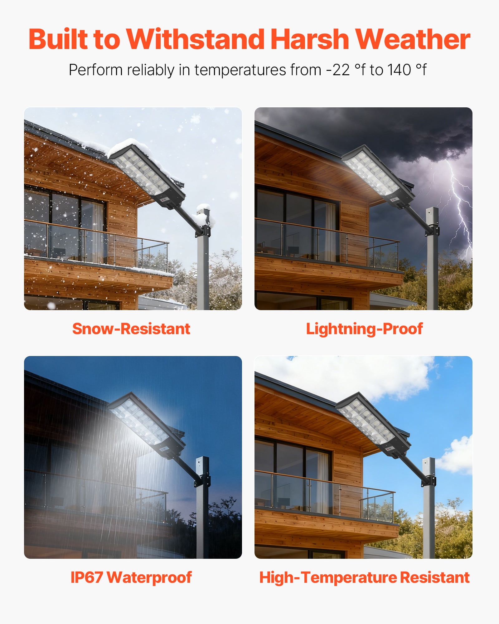 VEVOR 8000W Solar Street Lights Outdoor, 450000LM, Commercial Parking Lot Lights Dusk to Dawn, LED Flood Security Lamp with Motion Sensor, IP67 Waterproof Outdoor Lighting, for Driveway Yard, 2 Pack