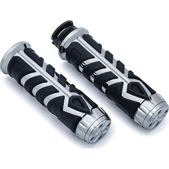 Kuryakyn 5628 Motorcycle Handlebar Accessory: Spear Hand Grips for 2015-19 Indian Scout Motorcycles, Chrome, 1 Pair