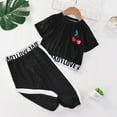 thumbnail image 1 of Kids 2 Pieces Outfits Cropped T Shirt and Long Pants Tracksuits Set Sportwear For Girls, 1 of 4