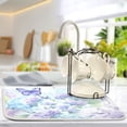 thumbnail image 5 of Butterfly Flowers Hydrangea Dish Drying Mat Dish Drainer Rack Mats Water Absorbent Non-Slip Easy Clean Heat Resistant for Kitchen Counter, 5 of 8