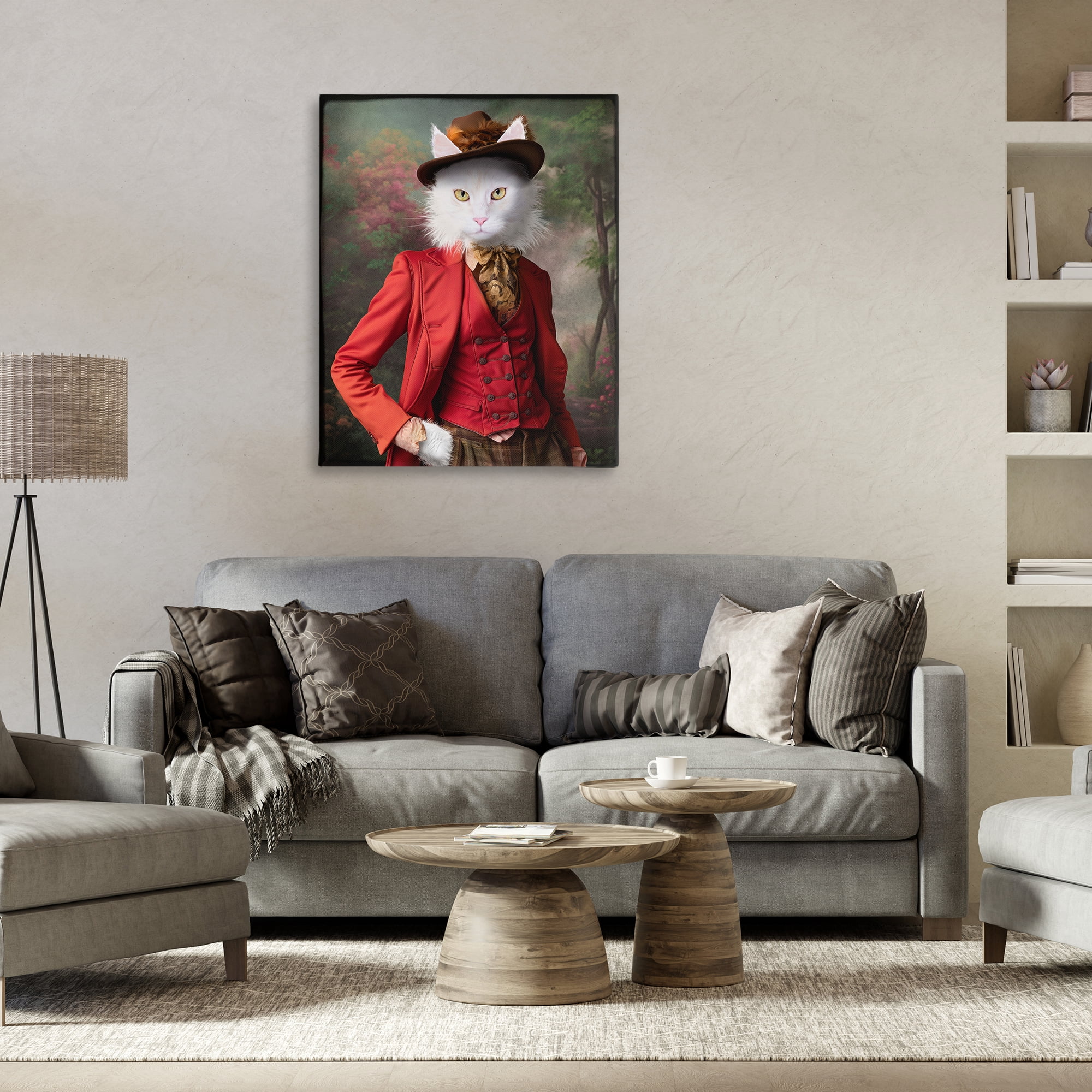 Stupell Industries Colonial Classic Cat Portrait Animals & Insects Painting Gallery Wrapped Canvas Art Print Wall Art, 30 x 40